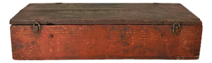 Early 20th Century Farmhouse Red Dovetail Trunk Box