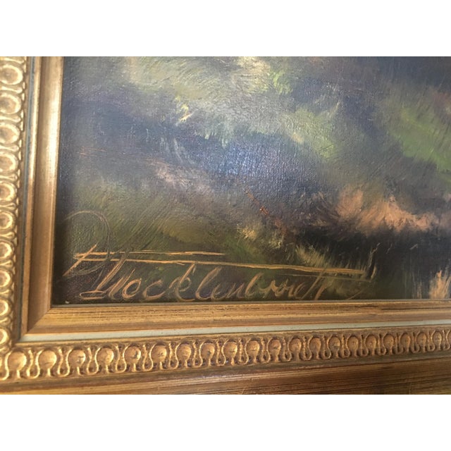 Oil Painting on Canvas- Landscape With a Water Mill Signed 1950s For Sale - Image 3 of 15