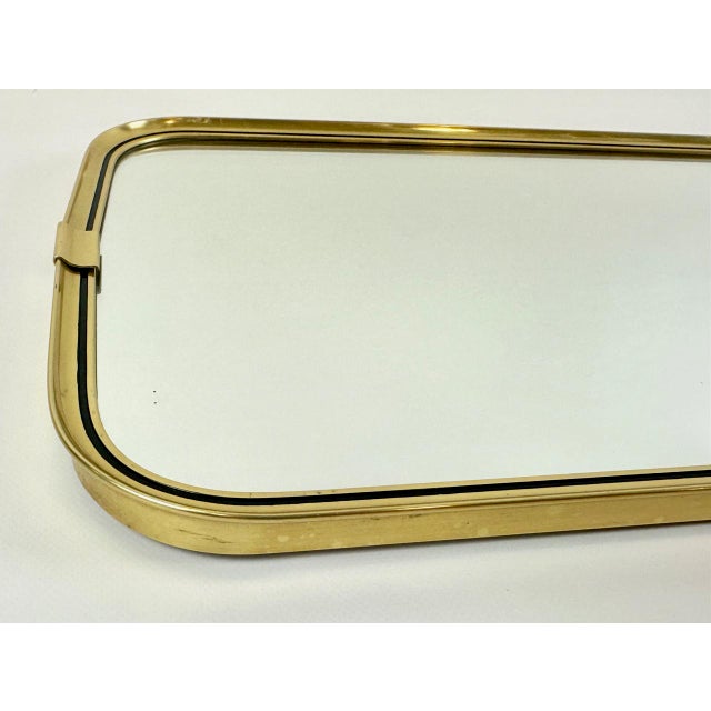 Mid-Century Modern German Wall Mirror in Aluminium and Brass, 1960s For Sale - Image 4 of 9