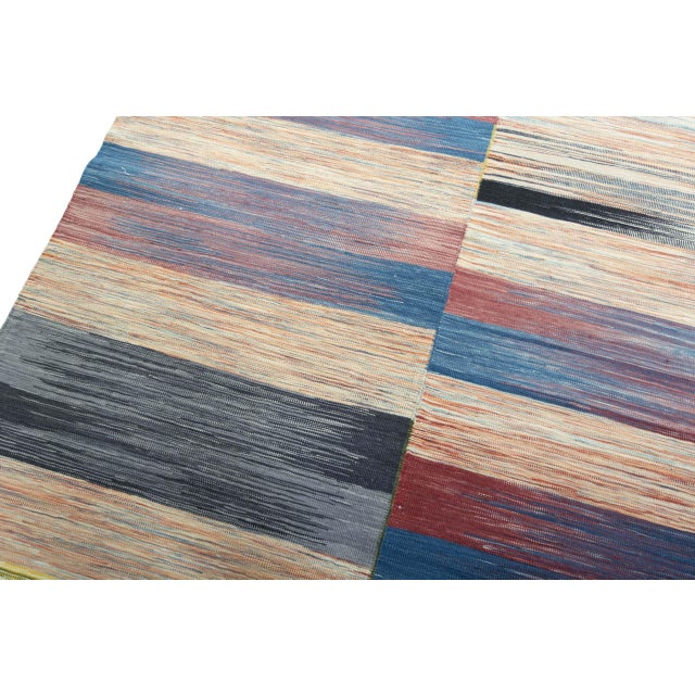 Handwoven Designer Kilim Rug For Sale - Image 4 of 9