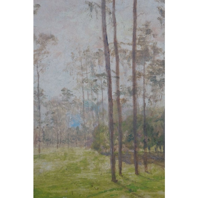 Antique James Craig Nicoll Autumn Forest Original Oil Painting on Paper 20", Framed For Sale - Image 4 of 12