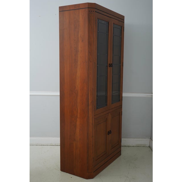 Age: C.2000 Details: Finish no.3 Glass Adjustable Shelves High Quality Construction Leaded Crackle Glass Ebony Inlay...