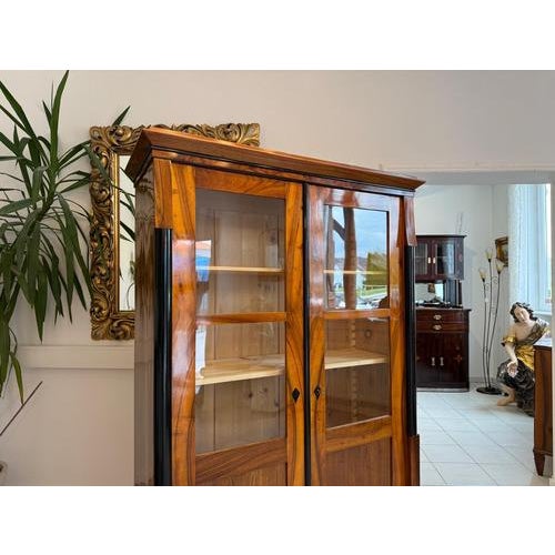 Biedermeier Display Cabinet in Walnut For Sale - Image 9 of 13