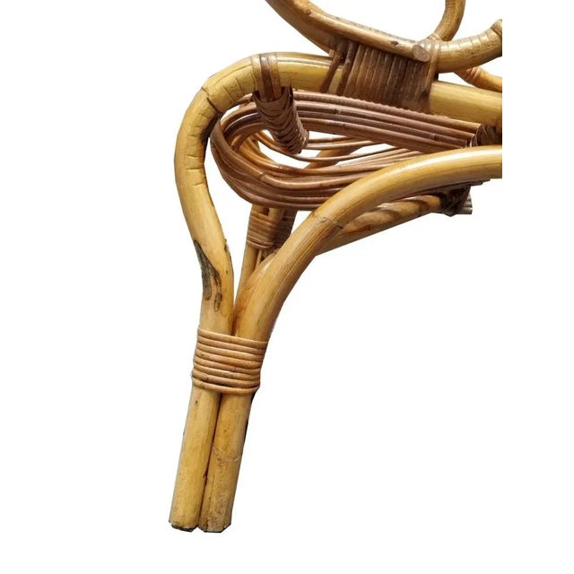 Wood Rattan Round Dining Table Set with Matching Chairs by Franco Albini, Italy, 1960s, Set of 5 For Sale - Image 7 of 9