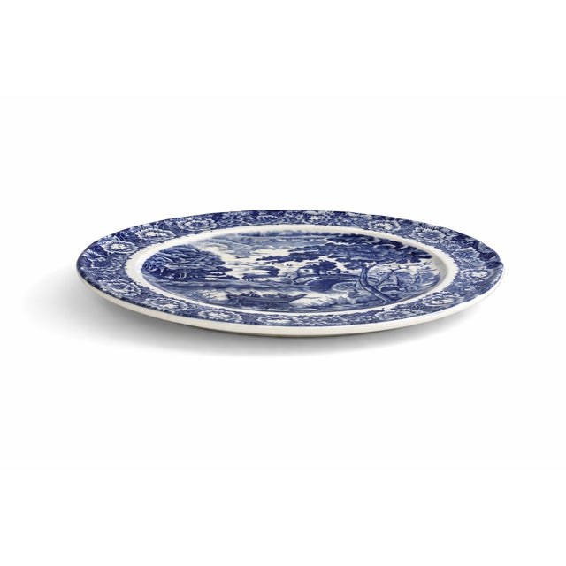 1800s English Traditiona Blue Willow Transferware Oval Platter For Sale - Image 4 of 7
