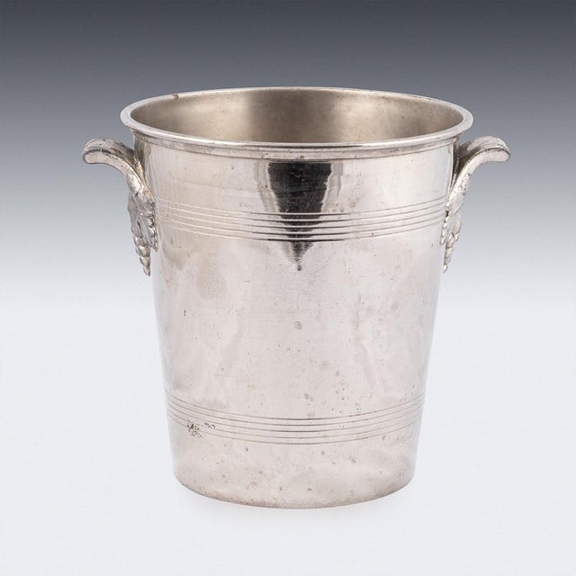 Vintage French Silver Plated Champagne Cooler from H. Germain, 1930 For Sale - Image 10 of 13