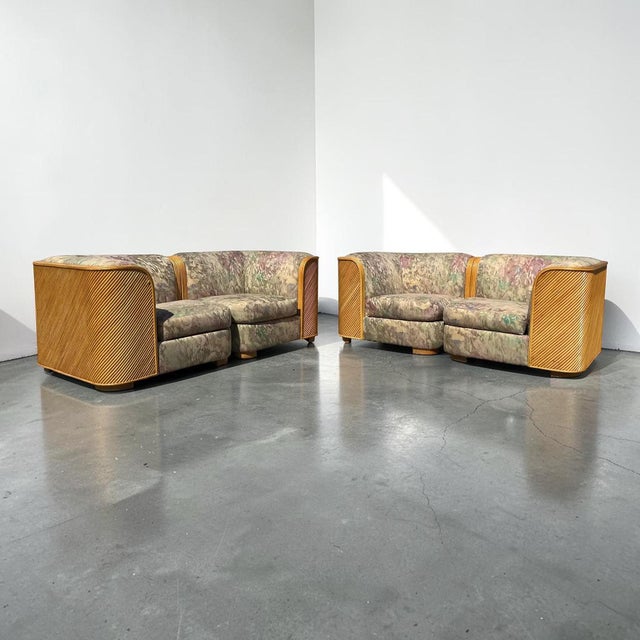 Vintage Pencil Reed Modular Love Seats - a Pair For Sale - Image 9 of 11