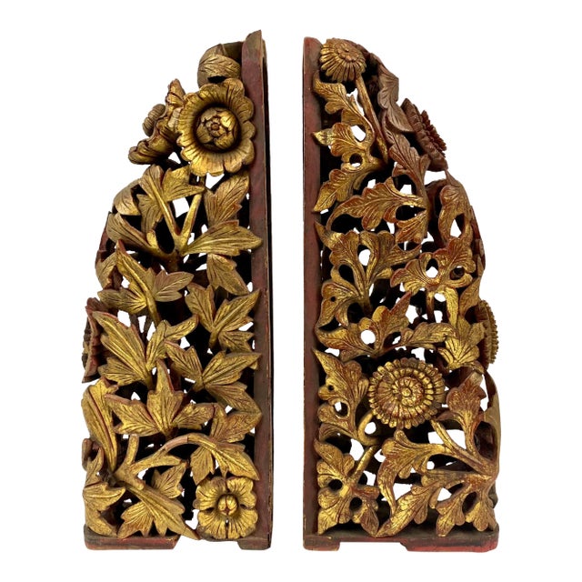 Mid 18th Century Architectural Elements Temple Wooden Carving - a Pair For Sale