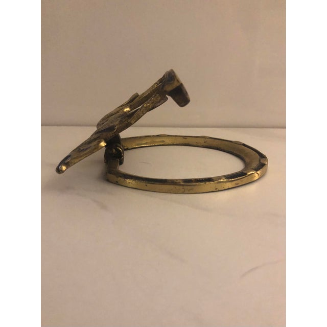 Mid 20th Century Vintage Horse Equestrian Brass Door Knocker From England For Sale - Image 5 of 6