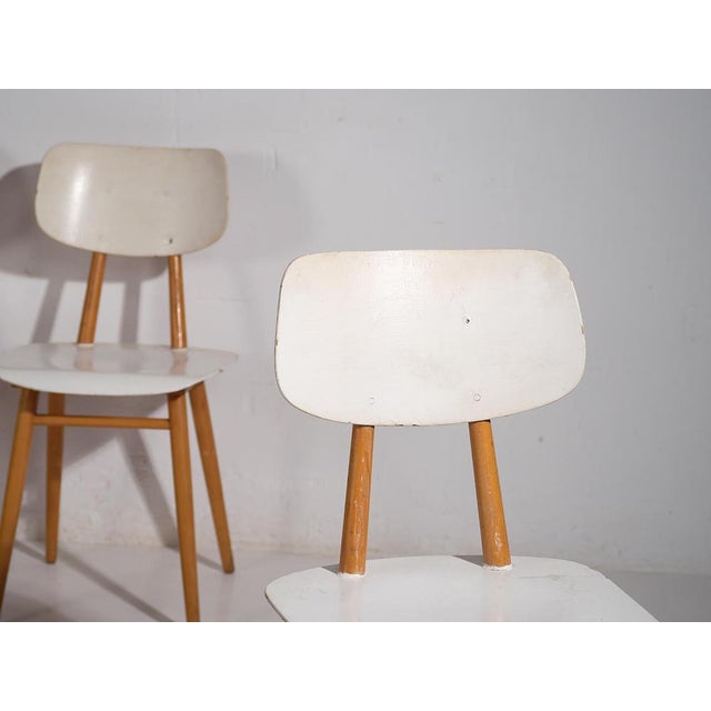Vintage White Chairs, 1960s, Set of 3 For Sale - Image 4 of 16