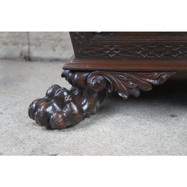 Wood Early 19th Century Antique English Regency Carved Cellarette Cassone Wedding Casket Chest Trunk For Sale - Image 7 of 12