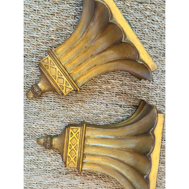 Vintage Hollywood Regency Wall Brackets For Sale - Image 4 of 7