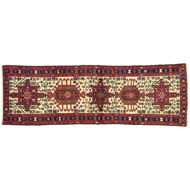 Beige Vintage Persian Heriz Karaja Runner, Short Hallway Runner - 02'02 X 06'07 For Sale - Image 8 of 9