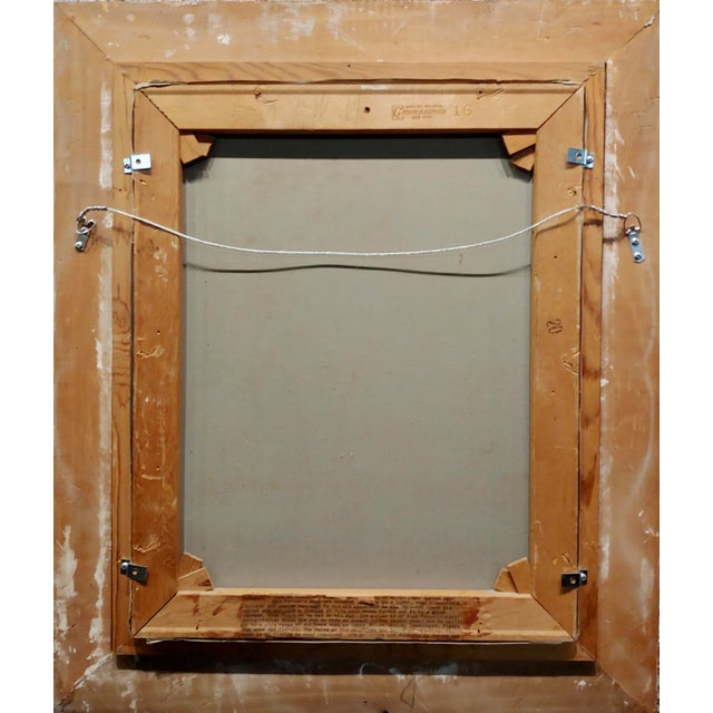 Andre Gisson -Young Woman Near the Fountain at the Park-Oil Painting For Sale - Image 10 of 11