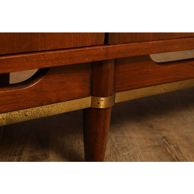 Merton Gershun For American Of Martinsville Mid Century Modern Walnut Lowboy Dresser For Sale - Image 16 of 18