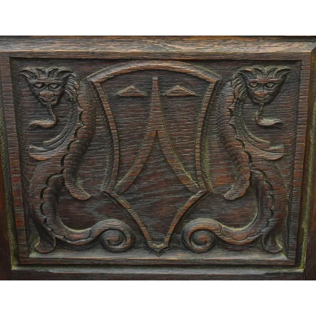 Traditional Antique American Renaissance Revival Carved Oak Chairs - Circa 1900 - a Pair For Sale - Image 3 of 12