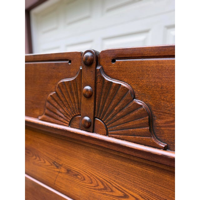 Victorian Antique Victorian Eastlake High Back Box Settle Bench With Storage For Sale - Image 3 of 17