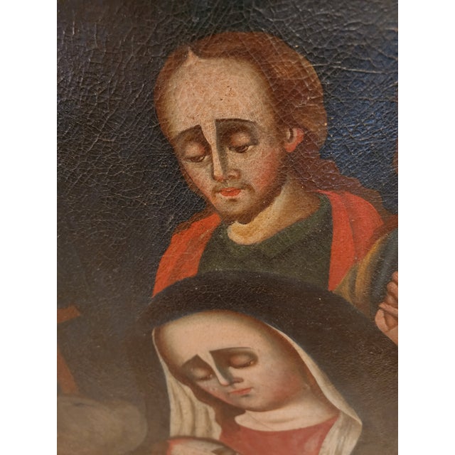 Black Spanish Colonial "Our Lady of Sorrows" Painting For Sale - Image 8 of 8
