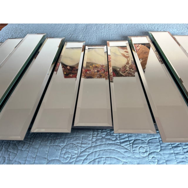 Large Classic Modernist Mid-Century Modern 13 Paneled Beveled Glass Mirror. For Sale - Image 4 of 5