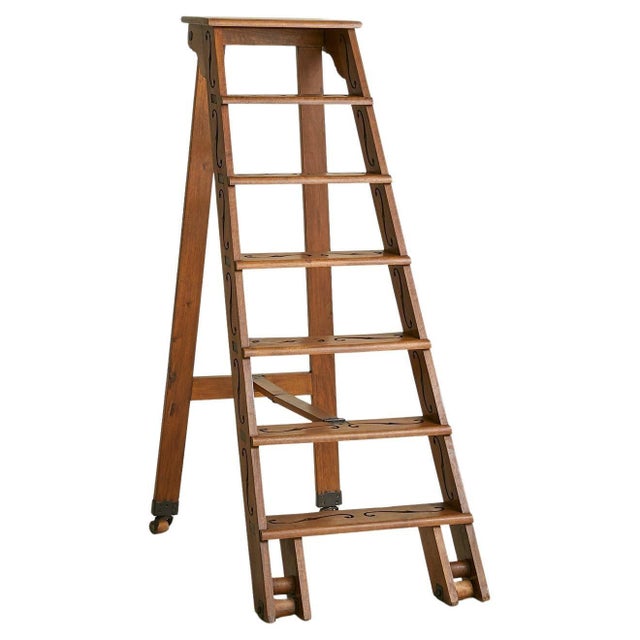 19th Century Italian Walnut Library Ladder For Sale - Image 9 of 18