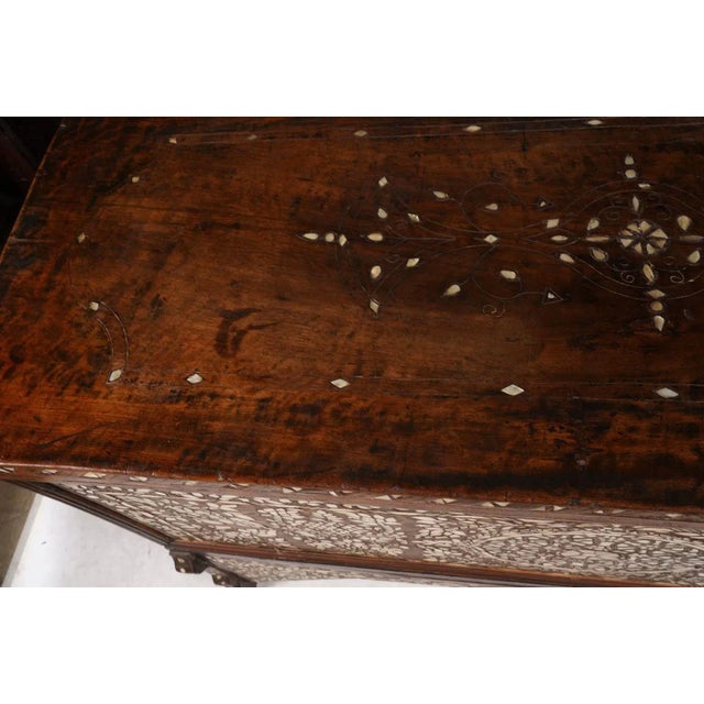 Antique Mother of Pearl Inlay Wedding Trunk For Sale - Image 13 of 13