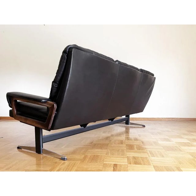 Mid-Century King Sofa in Teak and Metal by André Vandenbeuck, 1970s For Sale - Image 9 of 11