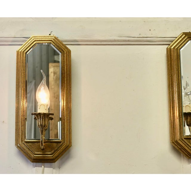 1960s Art Deco Style Girandole Wall Mirror Lights, 1960s, Set of 2 For Sale - Image 5 of 7