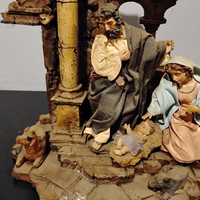 Baroque Vintage Baroque-Style Holy Family Nativity Set Resin Hand-Painted 2000s For Sale - Image 3 of 10
