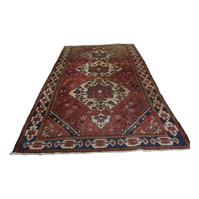 Large Traditional Tree of Life Red Wool Rug, 1920s For Sale