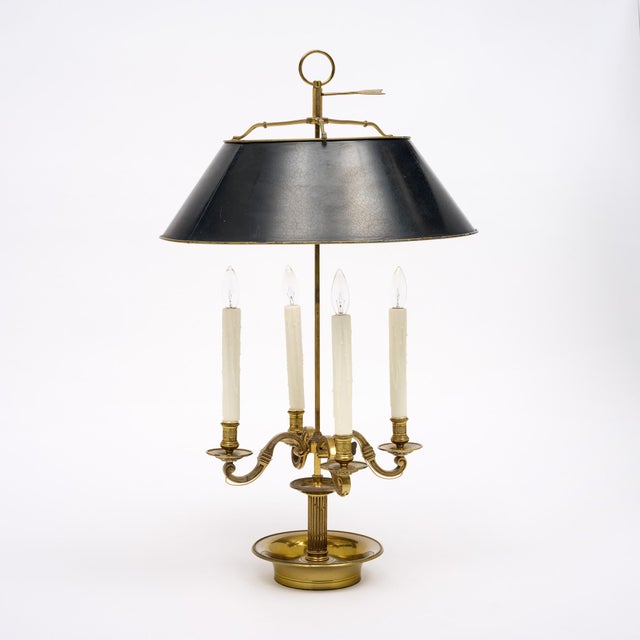 Metal Vintage Empire Style, Large French Bouillotte Lamp For Sale - Image 7 of 9
