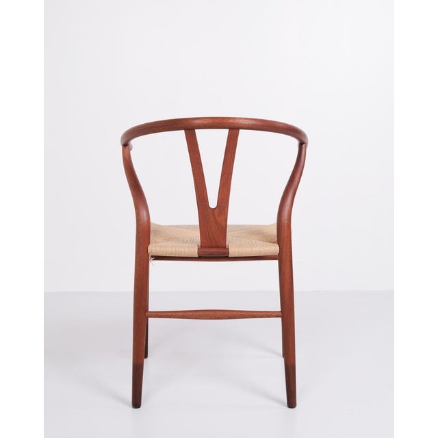 Model CH24 Wishbone Chairs in Mahogany and Wicker by Hans J. Wegner for Carl Hansen & Søn, 1990s, Set of 4 For Sale - Image 10 of 13