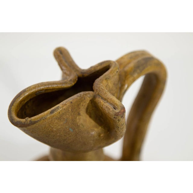 Ceramic Antique Islamic Persian Nishapur Style Ceramic Glazed Oil Lamp For Sale - Image 7 of 13