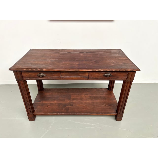 Wood Small Pine Drapery Table, 1950s For Sale - Image 7 of 18