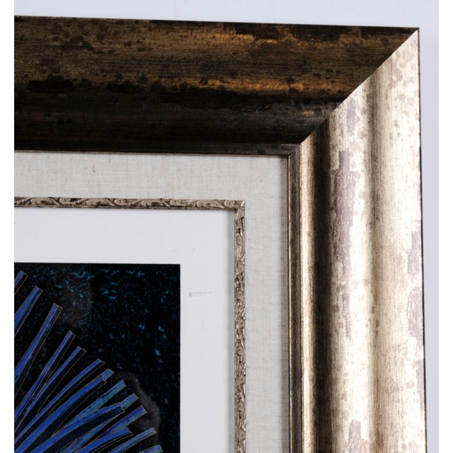 Bronze 1980s Ting Shao Kuang "Dance of the Peacock" Artist Hand Signed & Numbered Pp (Printer's Proof) 3/5 Beautifully Distressed Frame For Sale - Image 8 of 8