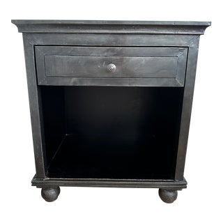 Pair of Restoration Hardware Zinc Nightstands For Sale