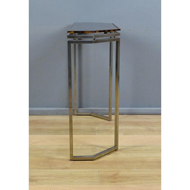 Hexagonal Console Table in Smoked Glass, 1970s For Sale - Image 14 of 18