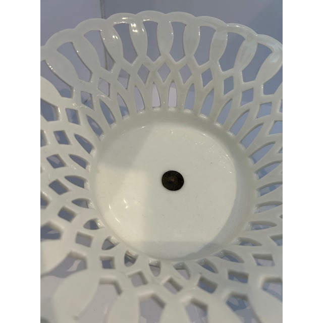 Late 19th Century Two Similar White Openwork Porcelain Pedestal Compotes For Sale - Image 5 of 14