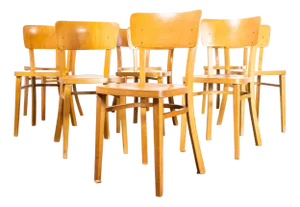 Dining Chairs attributed to Michael Thonet, 1960s, Set of 9