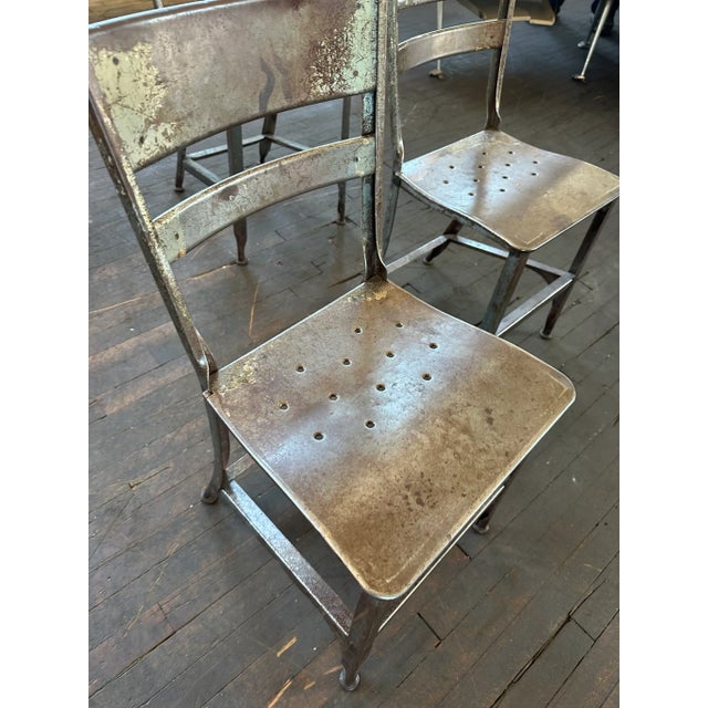 Vintage Mid-Century Toledo Steel Dining Chair Iconic lines; Perforated steel Toledo vintage industrial dining / side chair...