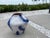 Blue Blue Brushstroke Italian Ceramic Vessel For Sale - Image 8 of 8