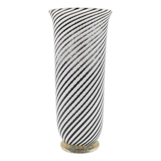 1950s Mezza Filigrana' Murano Glass Vase by Dino Martens For Sale