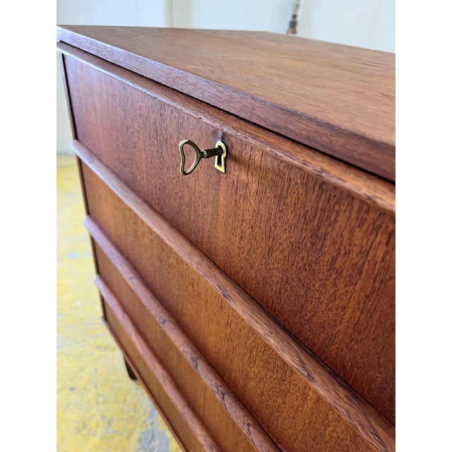 Brown Danish Teak Chest of Drawers For Sale - Image 8 of 11
