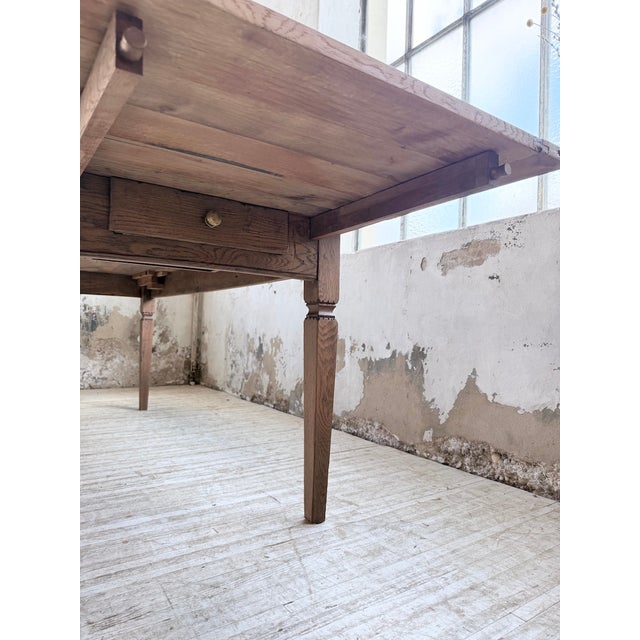 Oak Farmhouse Table with Extensions, 1950s For Sale - Image 14 of 18