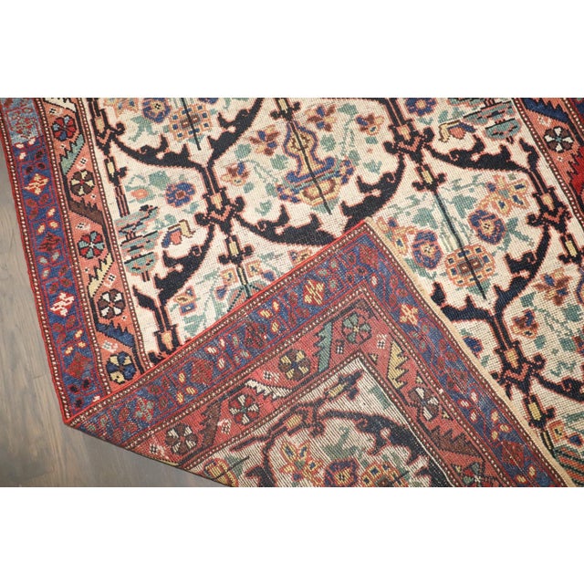 Early 20th Century Ivory Antique Persian Bakhtiari Rug - 3'6" x 6' For Sale - Image 5 of 6