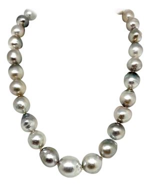 Hanadama Tahitian Pearl Necklace Women 14k Gold Certified