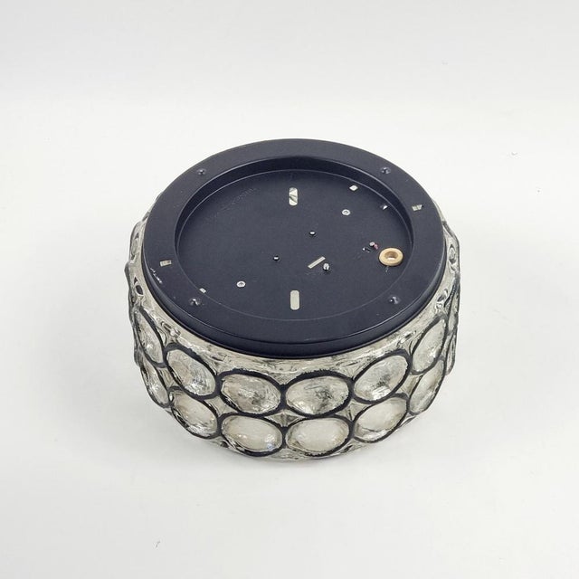 Black Mid-Century Modern Glass Flush Mount from Limburg, Germany, 1970s For Sale - Image 8 of 10
