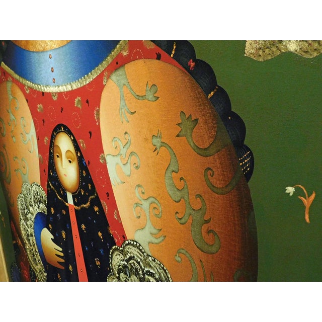 Textile Anton Arkhipov Madonna Christ Original Painting on Canvas Artist Framed Listed For Sale - Image 7 of 11