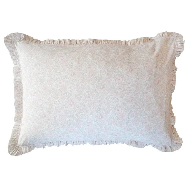 Gathered Edge Pillowcase Made With Liberty Fabric Betsy Lace For Sale In San Francisco - Image 6 of 6