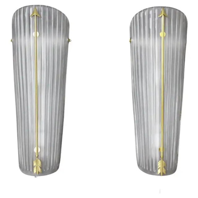 Large White Glass Sconces in the style of Petitot, 1990s, Set of 2 For Sale - Image 14 of 14