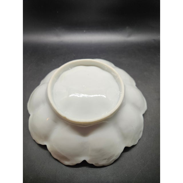 English Vintage Floral Bone China Gold Rim Handle Hand Painted Candy Nut Dish For Sale - Image 3 of 3